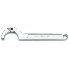 Beta 99SQ Adjustable Hook Spanner Wrench with Square Nose Heavy-Duty Tool for Locknuts, Bearings, Machine Setup & Maintenance 15-35 mm