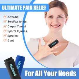 Medineed 2PCS Finger Sleeves Gel Ice Pack, Lasting Cold Compress Freeze Sleeve, Reusable Finger Brace Ice Packs for Injuries, Arthritis, Tendonitis, Gout, Sprains, Middle Protectors (Pink)