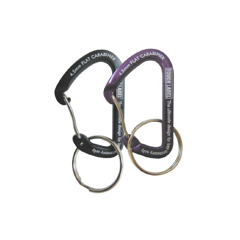 タフレーベル(TOUGH LABEL) カラビナ フラット4.5mm 黒×紫 VEX-113