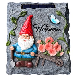 Generic Stepping Stones with Solar Lights, Waterproof LED Pathway Lights, Auto On/Off, 4 Pack Solar Powered Garden Paver Lights for Outdoor Walkway, Yard, Lawn, and Landscape Decoration, Gray