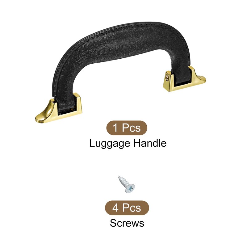 sourcing map Luggage Handles, 155mm/6.1inch PU Leather Pull Handle Suitcase