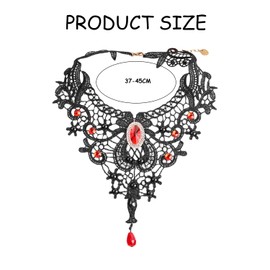 CYNOSURETECH 1 Piece Gothic Necklace Set, Lace Choker for Women, Vintage Accessories for Clothing, Carnival Choker for Women, Gothic Choker Necklace Accessories, Lace Jewelry Necklace (Red)