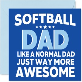 Softball Birthday Card for Dad - Awesome Dad Sports - Happy Birthday Card for Men, 145mm Male Greeting Cards