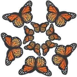 10 PCS Monarch Butterfly Patches, Ymapinc Cute Embroidered Sew On Patches