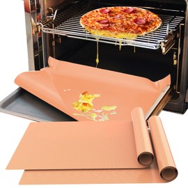 Demiwise 2 Pack Copper Oven Liners for Bottom of Oven, Oven Protector 16x24 Inch Thick Heavy Non Stick Teflon Oven Mats, BPA and PFOA Free Reusable Baking Mat, Oven Liners for Bottom of Electric Oven
