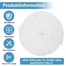 Haizibo Lead Tape for Curtains, Lead Tape for Curtains, Heavy Lead Tape, Shower Curtain, Weighted for Curtains, Fabrics, Mosquito Net, Curtains (White)