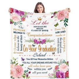 Lviliss Graduation Gifts, Graduation Gifts for Her 2024, Graduation Decorations Class of 2024, College/Masters Degree Graduation Gifts for Women Blanket Throw 60X50in, PHD Graduation Gifts 2024