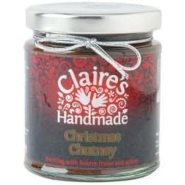 Claire's Handmade - Celebratory Christmas Chutney (200g) - Delicious Apricots, Dates, Prunes and Heart-warming Spices, Cheese Board Treat,  Suitable for Vegetarian, Vegan & Gluten Free Diets, GMO Free