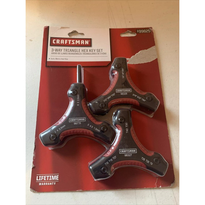 Craftsman 3 Piece 3-Way Triangle Hex Key Set