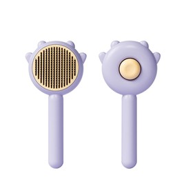 MRSXXNTY Cat Brush, Dog Brush, Pet Grooming Brush (Purple) - Stainless Steel Tooth Comb, Rubber Massage Needles, Self-Cleaning, Widely Used for Kittens, Short, Medium or Long Hair Cats/Dogs