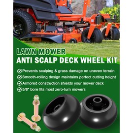 MOLAVIEE 2PCS Lawn Mower Deck Wheels Kit, Mower Anti Scalp Deck Wheels Replace for Bad Boy 022-5234-98 Exmark 103-4051 103-7263 & Many Bore 5/8" Wheel Size