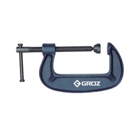 Groz 10-inch C-Clamp | Heavy Duty | Ductile Cast Iron | Black Oxide Finish | 60,000 PSI Tensile Strength (35804)