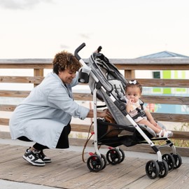 Baby Delight | Swerve Stroller | Lightweight | for Travel & Everyday | Multi-Position Recline | Compact Fold | Extra Storage | Grey