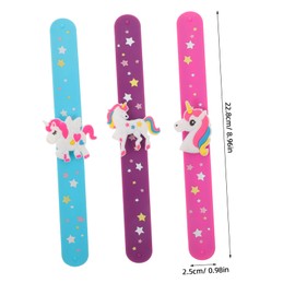 Kisangel 3pcs Unicorn Snap Wrist Bands for Party Favors Slap Bracelets Bulk and Non Fading Design for Celebrations and Fun Activities