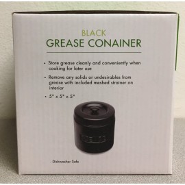Fox Run 48764 Matte Black Ceramic Grease Container 32 oz. Capacity
