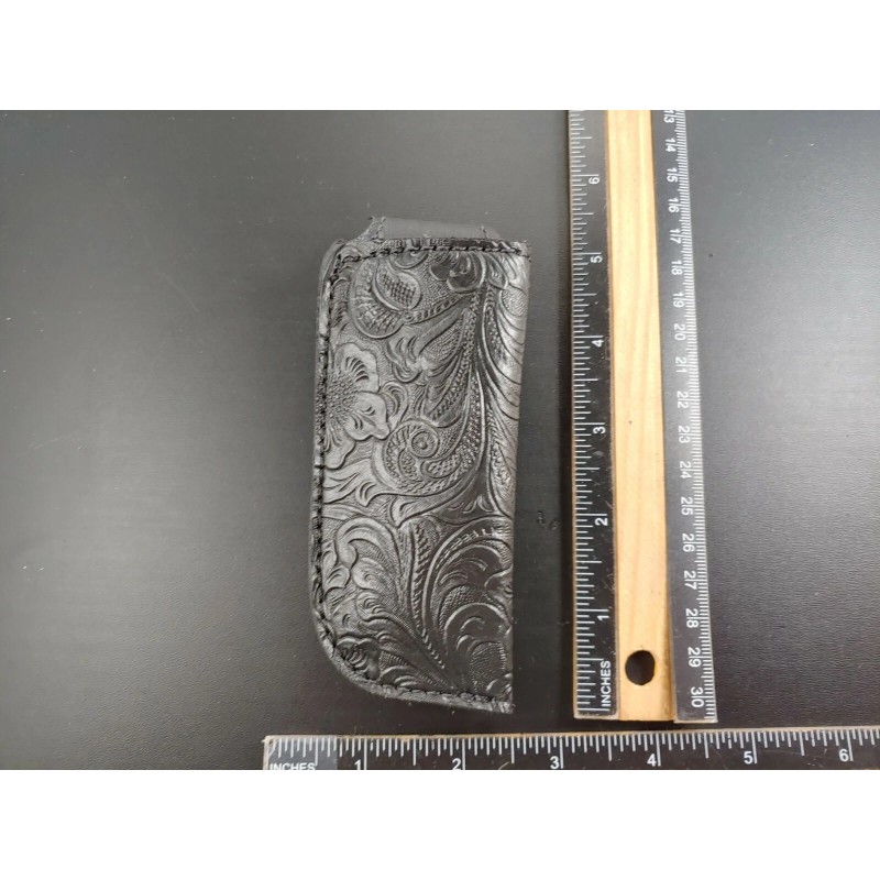 Buck Knives DRAGONBACKBONE FAUX FLORAL TOOLED leather buck 110 knife