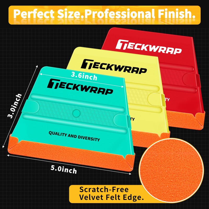 TECKWRAP Felt Squeegee for Vinyl Wrap, Pro Car Wrap Tool
