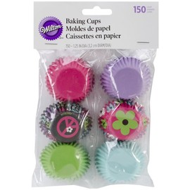 Mini Baking Cups-Peace And Flower 150/Pkg