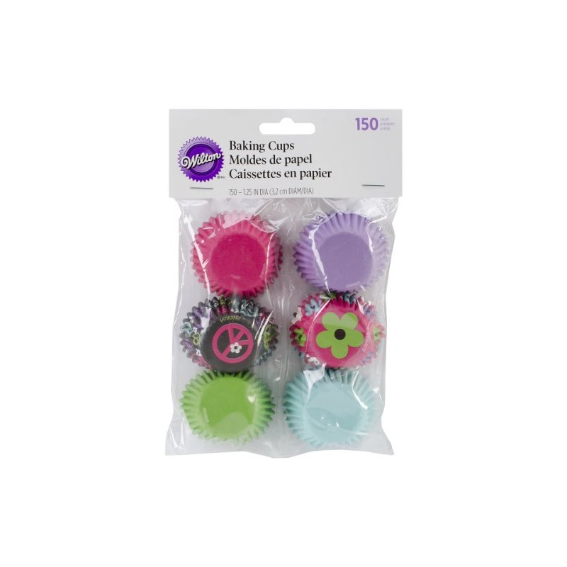 Mini Baking Cups-Peace And Flower 150/Pkg