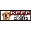 SHAWPRINT Golden Retriever KEEP THE GATE CLOSED METAL GATE SIGN