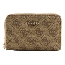 GUESS Brenton SLG Medium Zip Around Wallet M Latte Logo, Latte logo, Modern