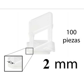 Sistema de Nivelacion Azulejo Porcelanico Loseta Porcelanato Clips Corbata Cuña Herramientas Piso Pinza Ajuste Nivelador (Clip 2mm 100 unidades)
