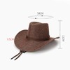 Ranch Cowboy Hat Brown Sun Cap Faux Flax Fancy Dress