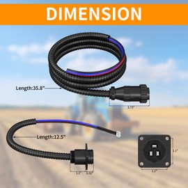 RVMARINEPAT 3 Pin Auxiliary Power Connector 3 Pin Auxiliary Cable 187103A1 & A-RE48525 Tractor Replacement Socket Outlet, Fits John Deere Power Connector & Case-IH Tractor, Replace Cotton Picker