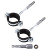 SKIR'CO (Pack of 2) Pipe Brackets with Black Rubber Lining