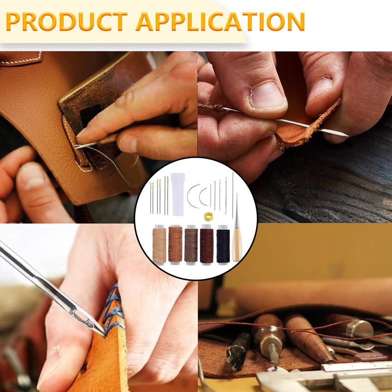 21 Pieces Leather Sewing Kit, Upholstery Repair Waxed Thread Hand