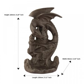 Incense Waterfall Burner Handmade Dragon Design Ceramic Incense Holder with 20 pcs Free Incense Cones for Home Office Decor, Yoga Meditation (Dragon 2)