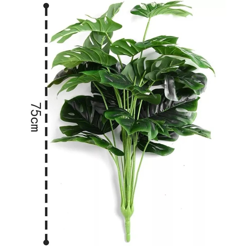 WX 75cm Monstera18hojas Planta Artificial Decoracion Con Maceta