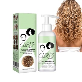 Dyceittdia 50ml Curl Hair Defining Cream, Creme zur Definition von Locken, Volumenspendende Creme für Lockiges Haar, Feuchtigkeitsspendend Flauschig Langanhaltender Halt, hair1
