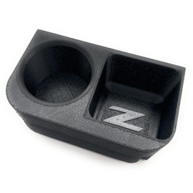 SpyderBands Cup Holder Compatible with Nissan 350Z 2003-2009 (Black with Silver Z)