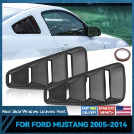2Pcs 1/4 Quarter Side Window Louvers Scoop Vent Cover For Ford Mustang 2005-2014