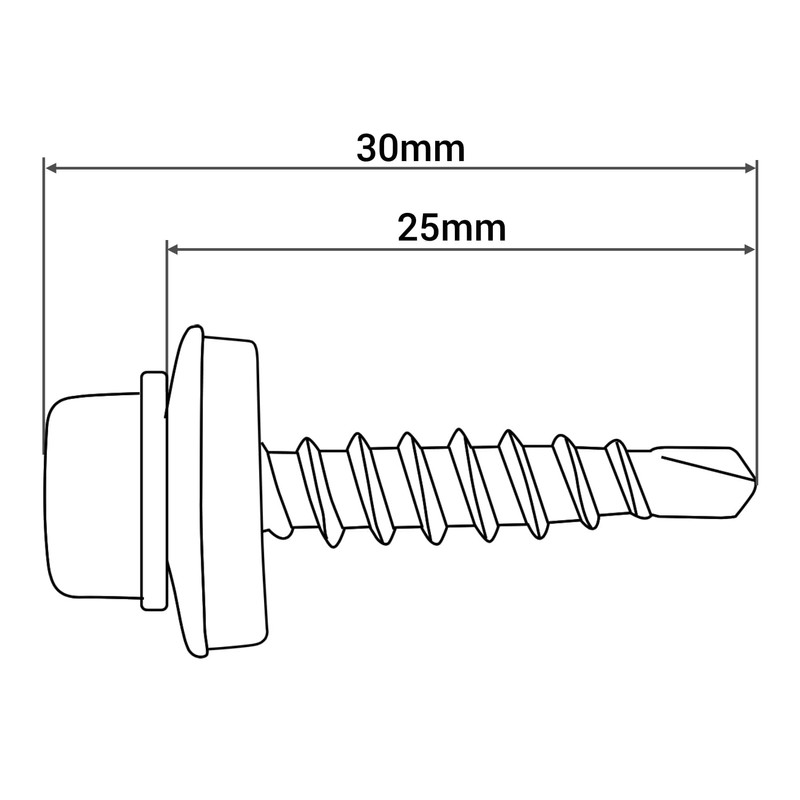 SKIR'CO (Pack of 50) Roofing Bolts, Hex Head 4.8 x