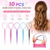 10-piece Hair Tool Set,Topsy Tail Hair Tool, Hair Pull Through