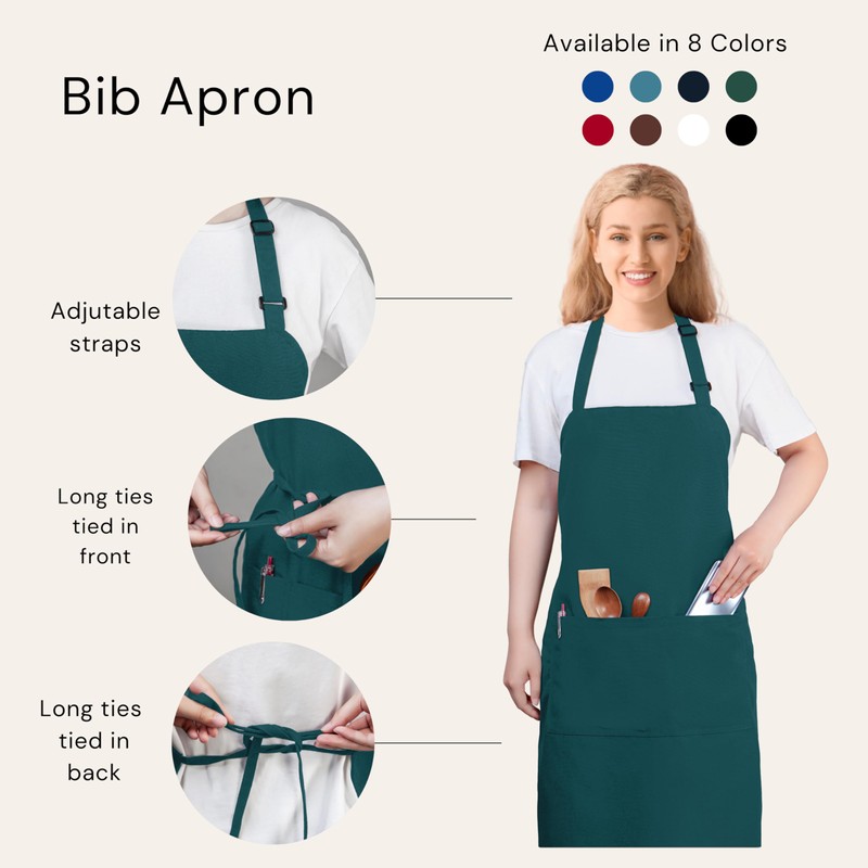 Gala Houseware Kitchen Bib Apron,Turquoise Aprons pack of 2, Chef