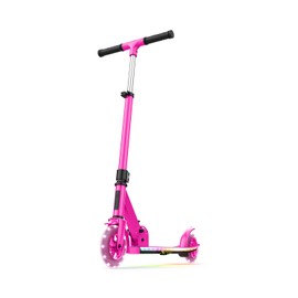 Jetson Highlight 2-Wheel Kick Scooter, Kinetic Lights on Deck and Wheels, 6 Inch Wheels, Rear Brake, Easy-Folding Mechanism, Ages 6+, Pink, JHGLT-PNK