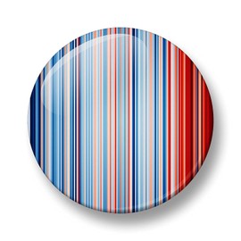 UK Climate Stripes Pin Button Badge, 32mm, Climate Change Button Pin Badge, Warning Stripes, ShowYourStripes, Global warming, NASA