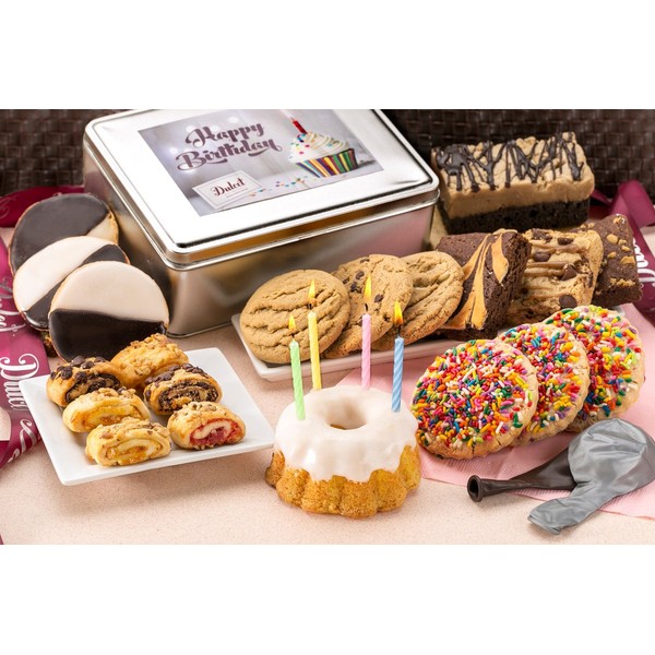 Dulcet Gift Baskets Birthday Party Box, Fresh Cake For Delivery, Perfect Gift For Men-Women-Friends, Nieces-and Nephews Happy Care Package.