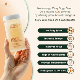Aceite Salvia Clary Vegan Omega Suplemento Pescado Natural Suplementos Antioxidantes Ácido Graso Base Plantas Kosher Prensados Frío Puros Cápsulas