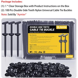 Upgraded Nylon Universal Cable Tie Buckles - Nylon Zip Ties Holders Kit, Automotive Zipper Clips Self-Locking T Rivet Zipties for Car Fender Trunk Bumper Repair, Home & Garage(100Pcs)