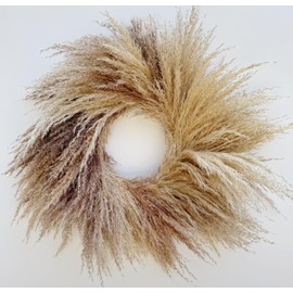 Natural Pampas Grass Wreath， 23 inch Fall Wreath，Pampas Grass Decor，Boho Wreath，Suitable for Boho Wall Decor