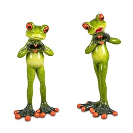 formano Set of 2 Frog Couple in Love with Heart Funny Frogs 16 cm Figure Decoration