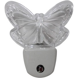 ependable Industries Inc. Essentials 7-Color LED Butterfly Night Light Auto Dusk-to-Dawn Plug for Hallway Kids Room