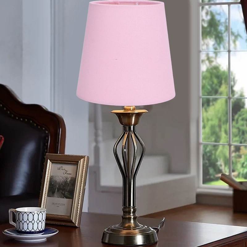 3PCS E14 Lampshade Fabric Ceiling Lamp Shade Exquisite Pink Wall