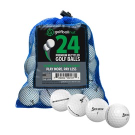 GolfBall Nut Used and Certified Recycled for Srixon Q Star Mix Near Mint 4A Quality White 24 Golf Balls Mesh Bag Included