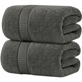 Oakias Premium Quality Grey Bath Sheets – 2 Pack – 35 x 70 Inches – 600 GSM – 100% Ring Spun Cotton Hotel Quality Jumbo Towels – Highly Absorbent & Soft Extra Large Bath Towels
