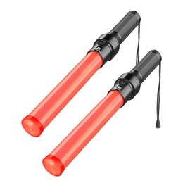 RoadHero 2 Pack 16 Inch Traffic Wand, Signal Air Traffic Control Baton with 2 Flashing Modes for Parking Guides, Car Directing, Using 2 D-Size Batteries, Batteries Not Included